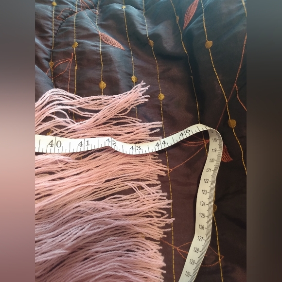 Women's New Pink Wool Blend Handmade Crocheted Shawl Size 14X88 Inches - Picture 4 of 10